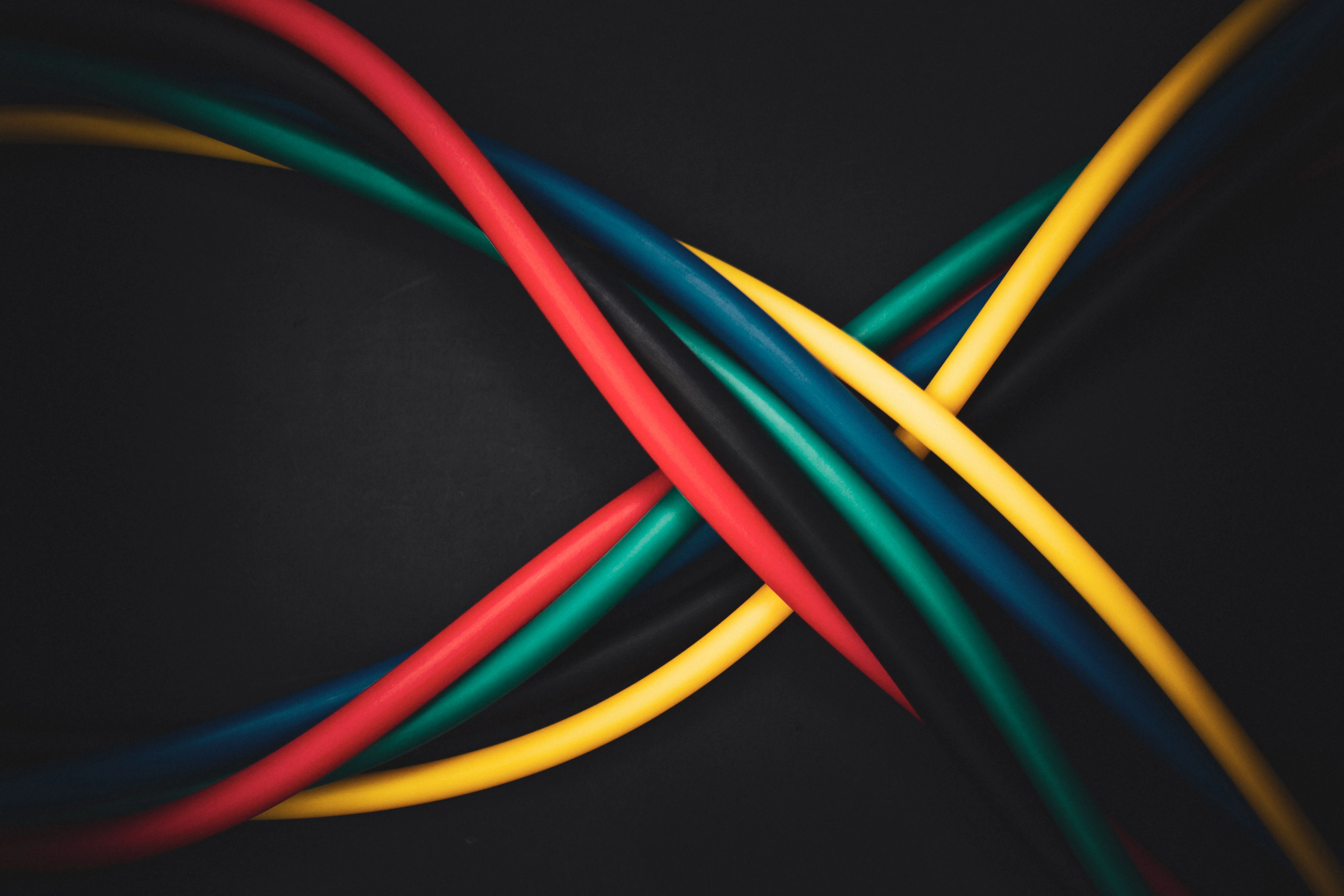 Interconnected nodes and data flows representing API integration between business systems