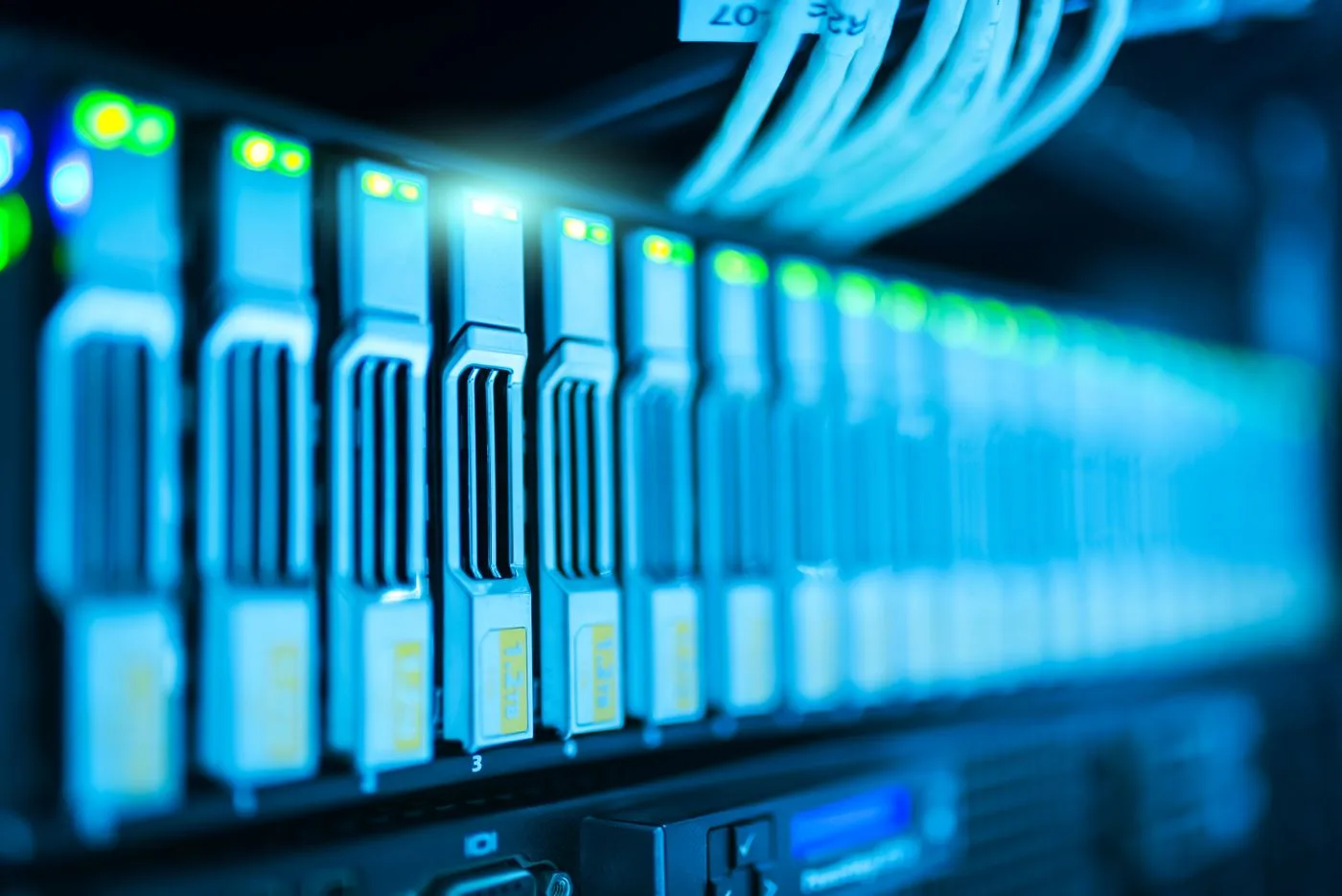 Database server with performance monitoring graphs showing query optimization results