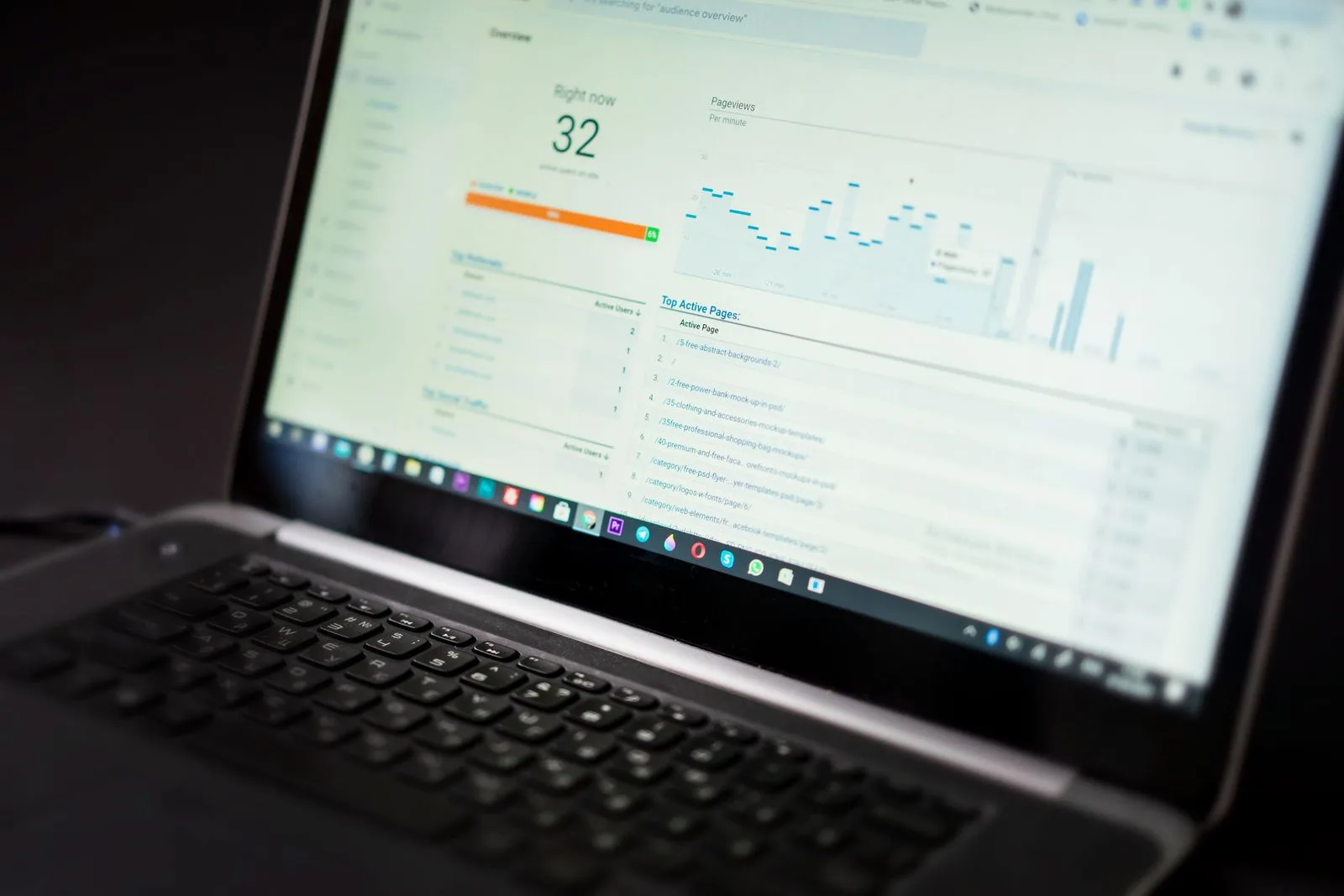 A business owner checking real-time sales and cash numbers on a laptop dashboard