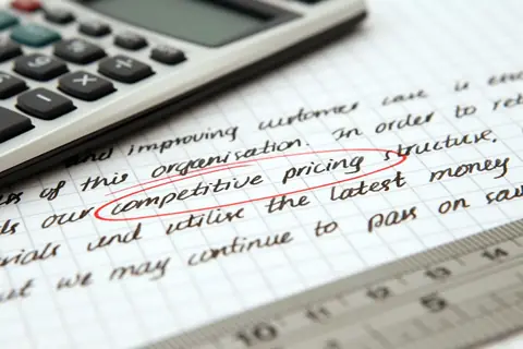 A product price list with several different rates listed next to the same item for different customer accounts