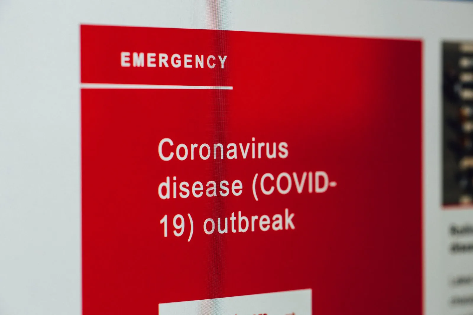 A digital alert message displayed on a screen