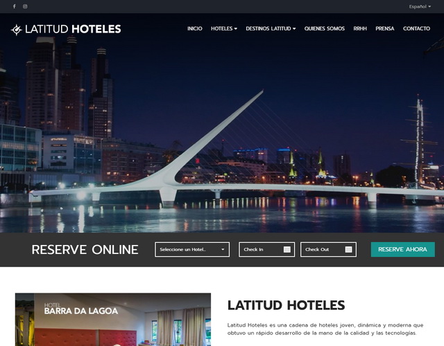 Latitud Hoteles website screenshot